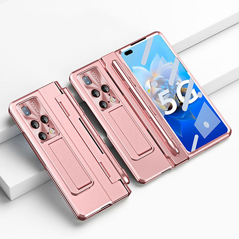 Funda Dura Plastico Rigida Carcasa Mate con Soporte ZL5 para Huawei Mate X2 Rosa