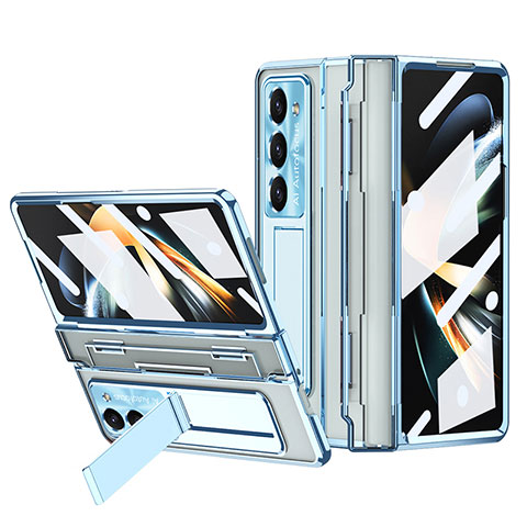 Funda Dura Plastico Rigida Carcasa Mate con Soporte ZL6 para Samsung Galaxy Z Fold5 5G Azul