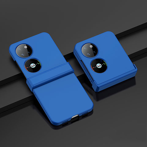 Funda Dura Plastico Rigida Carcasa Mate Frontal y Trasera 360 Grados BH1 para Huawei P50 Pocket Azul