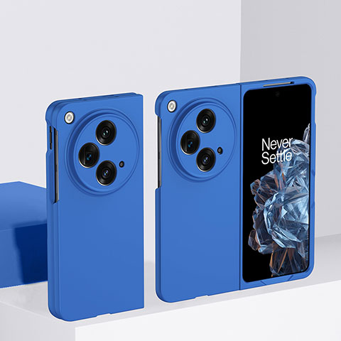 Funda Dura Plastico Rigida Carcasa Mate Frontal y Trasera 360 Grados BH1 para OnePlus Open 5G Azul