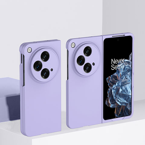 Funda Dura Plastico Rigida Carcasa Mate Frontal y Trasera 360 Grados BH1 para OnePlus Open 5G Morado