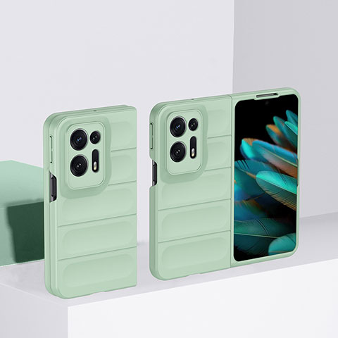 Funda Dura Plastico Rigida Carcasa Mate Frontal y Trasera 360 Grados BH1 para Oppo Find N2 5G Menta Verde