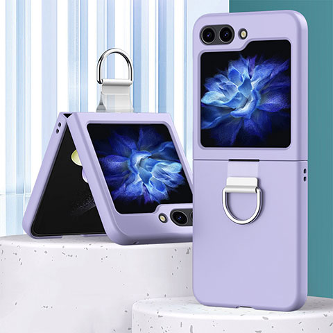 Funda Dura Plastico Rigida Carcasa Mate Frontal y Trasera 360 Grados BH1 para Samsung Galaxy Z Flip5 5G Morado