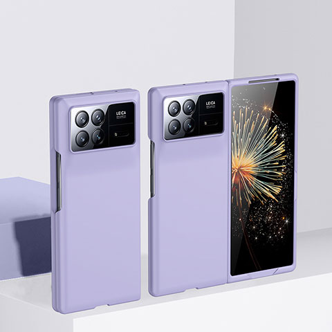 Funda Dura Plastico Rigida Carcasa Mate Frontal y Trasera 360 Grados BH1 para Xiaomi Mix Fold 3 5G Morado