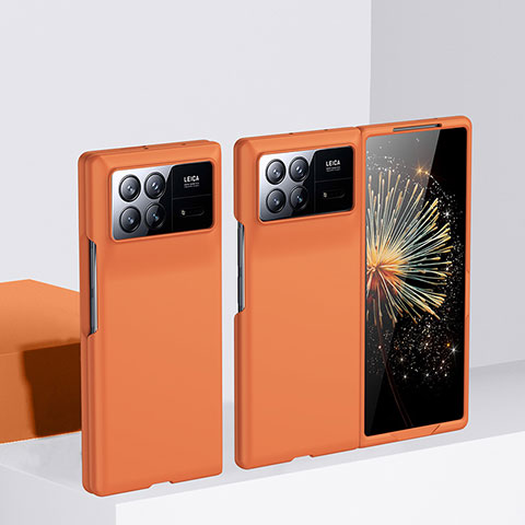 Funda Dura Plastico Rigida Carcasa Mate Frontal y Trasera 360 Grados BH1 para Xiaomi Mix Fold 3 5G Naranja