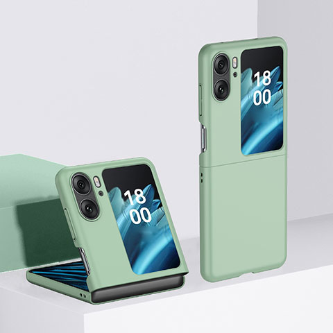 Funda Dura Plastico Rigida Carcasa Mate Frontal y Trasera 360 Grados BH2 para Oppo Find N2 Flip 5G Menta Verde