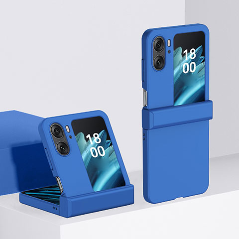 Funda Dura Plastico Rigida Carcasa Mate Frontal y Trasera 360 Grados BH3 para Oppo Find N2 Flip 5G Azul