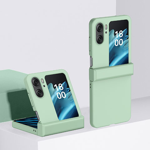 Funda Dura Plastico Rigida Carcasa Mate Frontal y Trasera 360 Grados BH3 para Oppo Find N2 Flip 5G Menta Verde