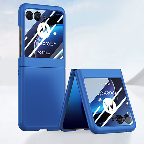 Funda Dura Plastico Rigida Carcasa Mate Frontal y Trasera 360 Grados BH4 para Motorola Moto Razr 40 Ultra 5G Azul