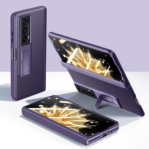 Funda Dura Plastico Rigida Carcasa Mate Frontal y Trasera 360 Grados GK4 para Huawei Honor Magic V2 5G Morado