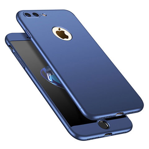 Funda Dura Plastico Rigida Carcasa Mate Frontal y Trasera 360 Grados M01 para Apple iPhone 7 Plus Azul