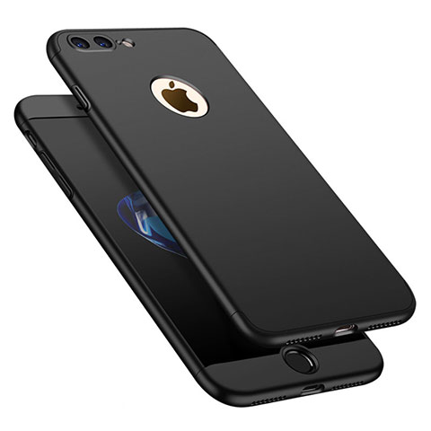 Funda Dura Plastico Rigida Carcasa Mate Frontal y Trasera 360 Grados M01 para Apple iPhone 7 Plus Negro