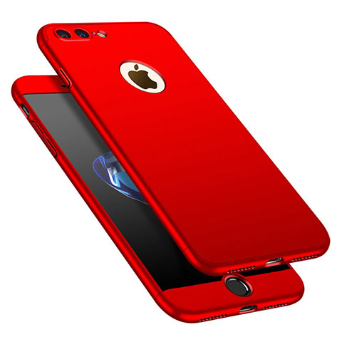 Funda Dura Plastico Rigida Carcasa Mate Frontal y Trasera 360 Grados M01 para Apple iPhone 7 Plus Rojo