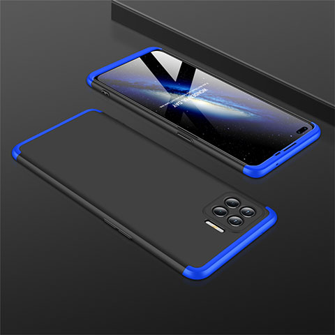 Funda Dura Plastico Rigida Carcasa Mate Frontal y Trasera 360 Grados M01 para Oppo A93 Azul y Negro