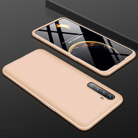 Funda Dura Plastico Rigida Carcasa Mate Frontal y Trasera 360 Grados M01 para Oppo K5 Oro