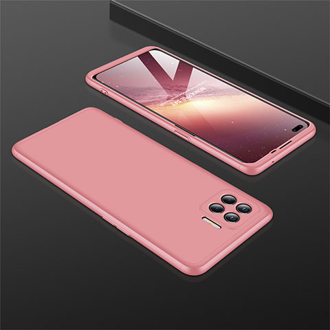 Funda Dura Plastico Rigida Carcasa Mate Frontal y Trasera 360 Grados M01 para Oppo Reno4 F Oro Rosa