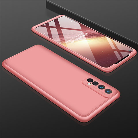 Funda Dura Plastico Rigida Carcasa Mate Frontal y Trasera 360 Grados M01 para Realme 7 Oro Rosa