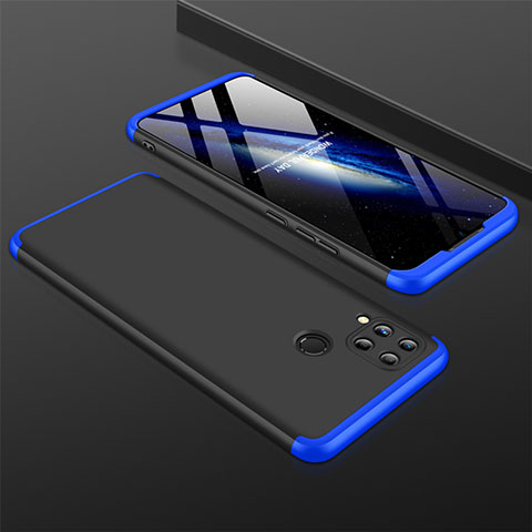 Funda Dura Plastico Rigida Carcasa Mate Frontal y Trasera 360 Grados M01 para Realme C15 Azul y Negro