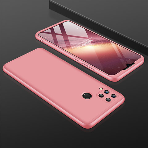 Funda Dura Plastico Rigida Carcasa Mate Frontal y Trasera 360 Grados M01 para Realme C15 Oro Rosa