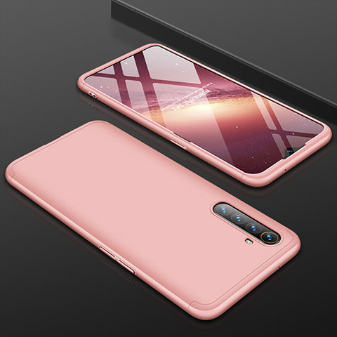 Funda Dura Plastico Rigida Carcasa Mate Frontal y Trasera 360 Grados M01 para Realme X2 Oro Rosa