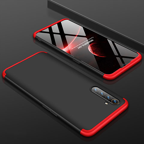 Funda Dura Plastico Rigida Carcasa Mate Frontal y Trasera 360 Grados M01 para Realme XT Rojo y Negro