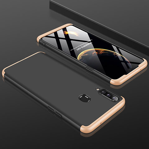 Funda Dura Plastico Rigida Carcasa Mate Frontal y Trasera 360 Grados M01 para Samsung Galaxy A20s Oro y Negro