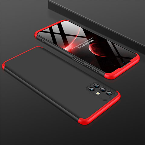 Funda Dura Plastico Rigida Carcasa Mate Frontal y Trasera 360 Grados M01 para Samsung Galaxy M31s Rojo y Negro
