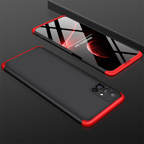 Funda Dura Plastico Rigida Carcasa Mate Frontal y Trasera 360 Grados M01 para Samsung Galaxy M51 Rojo y Negro