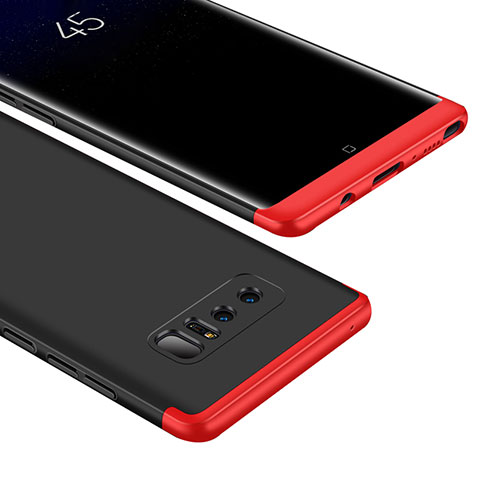 Funda Dura Plastico Rigida Carcasa Mate Frontal y Trasera 360 Grados M01 para Samsung Galaxy Note 8 Rojo y Negro