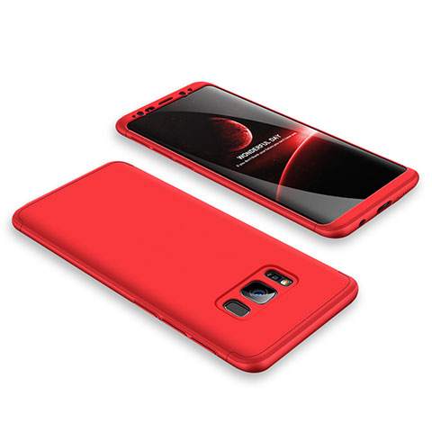 Funda Dura Plastico Rigida Carcasa Mate Frontal y Trasera 360 Grados M01 para Samsung Galaxy S8 Rojo