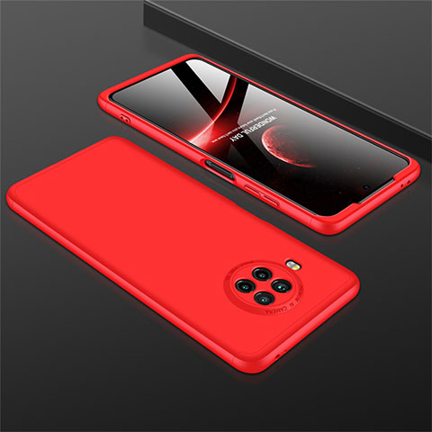 Funda Dura Plastico Rigida Carcasa Mate Frontal y Trasera 360 Grados M01 para Xiaomi Mi 10i 5G Rojo