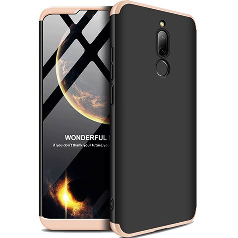 Funda Dura Plastico Rigida Carcasa Mate Frontal y Trasera 360 Grados M01 para Xiaomi Redmi 8 Oro y Negro