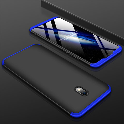 Funda Dura Plastico Rigida Carcasa Mate Frontal y Trasera 360 Grados M01 para Xiaomi Redmi 8A Azul y Negro