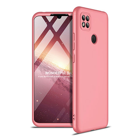 Funda Dura Plastico Rigida Carcasa Mate Frontal y Trasera 360 Grados M01 para Xiaomi Redmi 9C NFC Oro Rosa