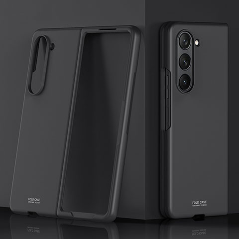 Funda Dura Plastico Rigida Carcasa Mate Frontal y Trasera 360 Grados MK1 para Samsung Galaxy Z Fold5 5G Negro