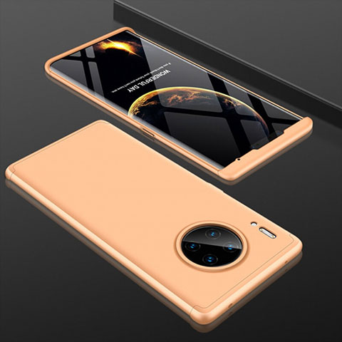 Funda Dura Plastico Rigida Carcasa Mate Frontal y Trasera 360 Grados P01 para Huawei Mate 30 5G Oro