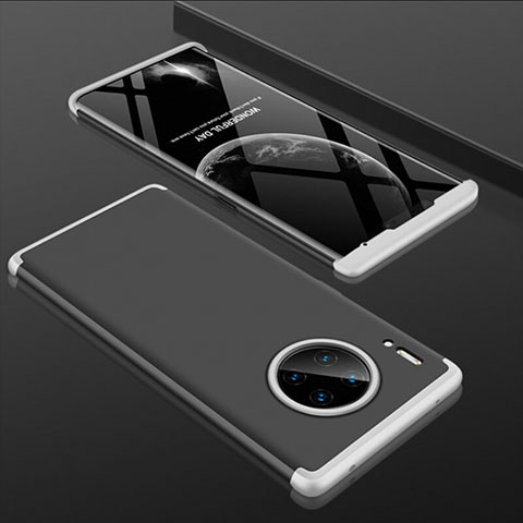 Funda Dura Plastico Rigida Carcasa Mate Frontal y Trasera 360 Grados P01 para Huawei Mate 30 Plata y Negro