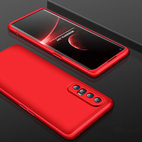 Funda Dura Plastico Rigida Carcasa Mate Frontal y Trasera 360 Grados P01 para Oppo Reno3 Pro Rojo