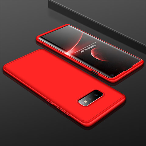 Funda Dura Plastico Rigida Carcasa Mate Frontal y Trasera 360 Grados P01 para Samsung Galaxy S10e Rojo