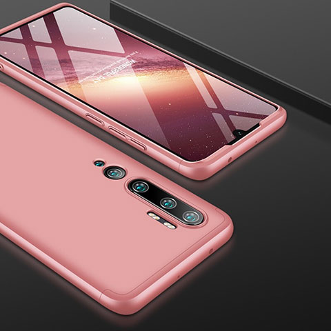 Funda Dura Plastico Rigida Carcasa Mate Frontal y Trasera 360 Grados P01 para Xiaomi Mi Note 10 Oro Rosa