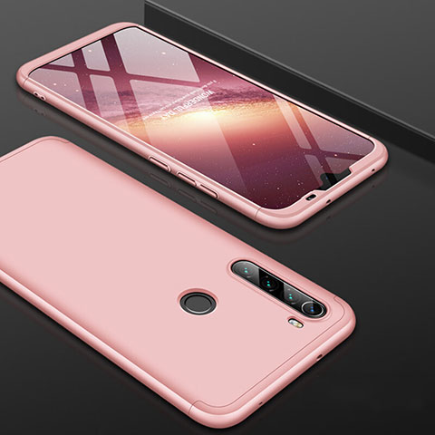 Funda Dura Plastico Rigida Carcasa Mate Frontal y Trasera 360 Grados P01 para Xiaomi Redmi Note 8 Oro Rosa