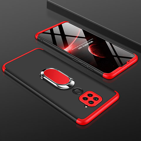 Funda Dura Plastico Rigida Carcasa Mate Frontal y Trasera 360 Grados P01 para Xiaomi Redmi Note 9 Rojo y Negro