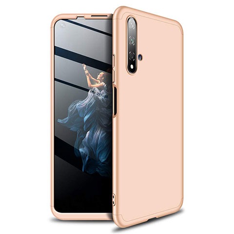 Funda Dura Plastico Rigida Carcasa Mate Frontal y Trasera 360 Grados P02 para Huawei Honor 20S Oro