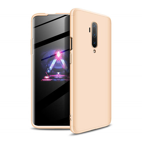 Funda Dura Plastico Rigida Carcasa Mate Frontal y Trasera 360 Grados P02 para OnePlus 7T Pro Oro