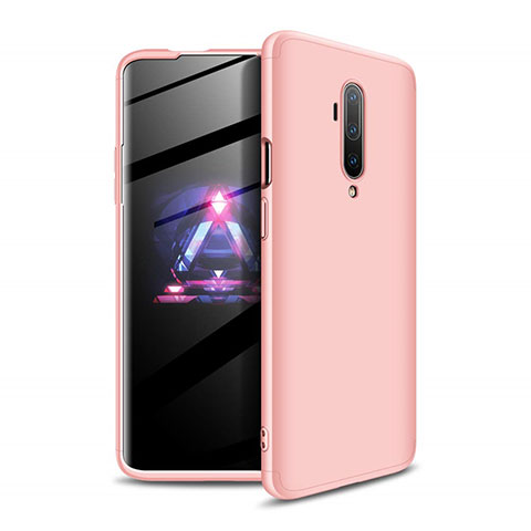 Funda Dura Plastico Rigida Carcasa Mate Frontal y Trasera 360 Grados P02 para OnePlus 7T Pro Oro Rosa