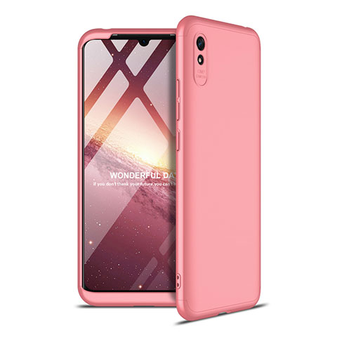 Funda Dura Plastico Rigida Carcasa Mate Frontal y Trasera 360 Grados P02 para Xiaomi Redmi 9A Oro Rosa