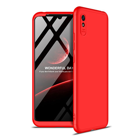 Funda Dura Plastico Rigida Carcasa Mate Frontal y Trasera 360 Grados P02 para Xiaomi Redmi 9A Rojo