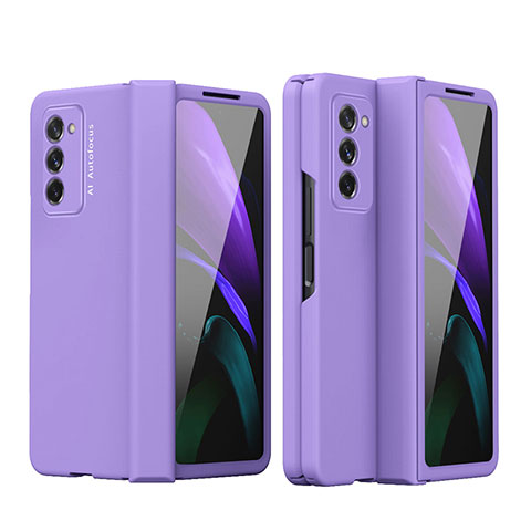 Funda Dura Plastico Rigida Carcasa Mate Frontal y Trasera 360 Grados P03 para Samsung Galaxy Z Fold2 5G Morado