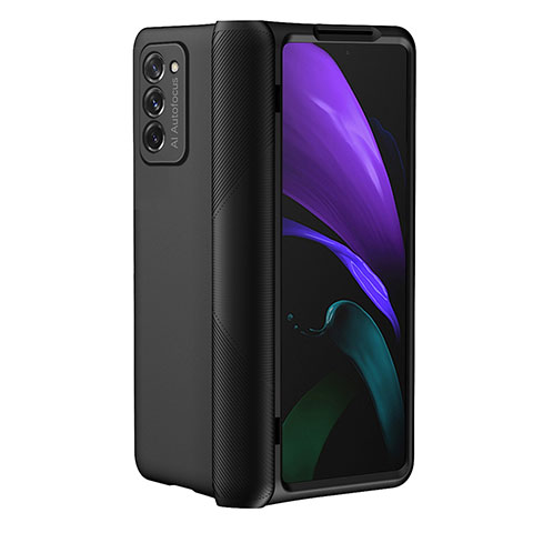 Funda Dura Plastico Rigida Carcasa Mate Frontal y Trasera 360 Grados P05 para Samsung Galaxy Z Fold2 5G Negro