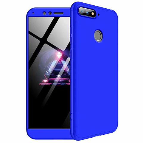 Funda Dura Plastico Rigida Carcasa Mate Frontal y Trasera 360 Grados para Huawei Enjoy 8e Azul